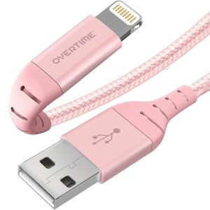 Overtime Apple MFi Certified iPhone Charger 6ft Long Nylon Braided Lightning Cable